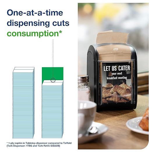 Tork Xpressnap Fit Natural Dispenser Napkin N14, Compostable 2-ply, 36 packs x 120 napkins, DX806E