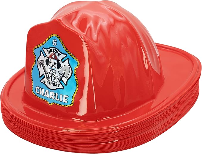 Kenco Kids Customizable Plastic Firefighter Hats -Choose your style, add your name or department