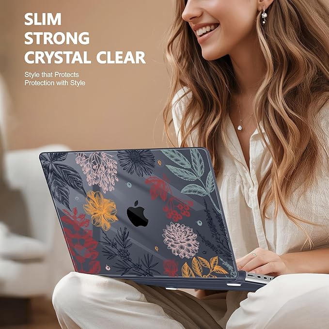 for MacBook Pro 16 inch Case 2021 2022 2023 2024 Release A3186 A3403 M4 A2991 M3 A2780 M2 A2485 M1 Pro/Max, Hard Shell Case with Screen Protector & Keyboard Cover, Autumn Leaves
