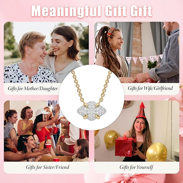 MEVECCO Dainty Gold Necklace For Women 18k Gold Plated Full CZ Pendant Necklace Handmade Necklace Jewelry Everyday Wear