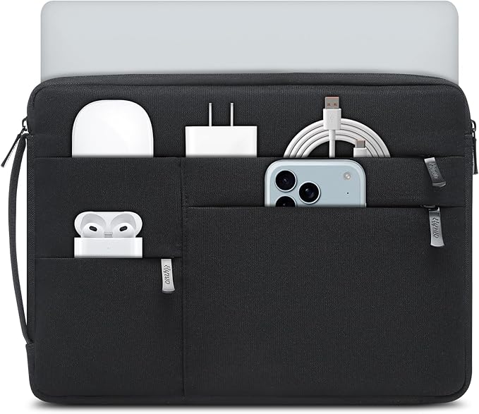 HYZUO 13.3-14 Inch Laptop Sleeve Bag for MacBook Pro 14 M5-M1, MacBook Air/Pro 13, 13.8-13 Surface Laptop/Book, Portable Notebook Case for 13" HP Dell Lenovo ThinkPad Asus Acer Samsung, Classic Black