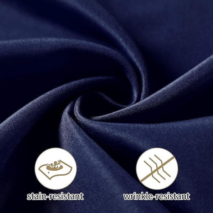 50pcs Polyester Cloth Napkins - 20 x 20 inch Navy Dinner Washable Napkins with Hemmed Edges for Restaurant/Wedding/Hotel(50,Navy)