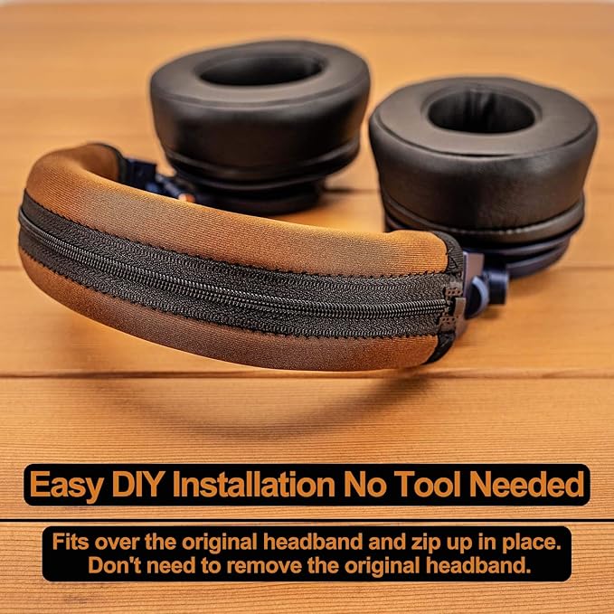 Replacement Headband Cover Compatible ATH M50X M50 M40X M40 M30X M20X Headphones (Brown)