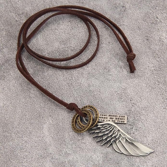GelConnie Boho Necklaces for Women Vintage Silver Circles Long Pendant Necklace Cowgirl Sweater Necklace Adjustable Leather Choker Necklace for Women