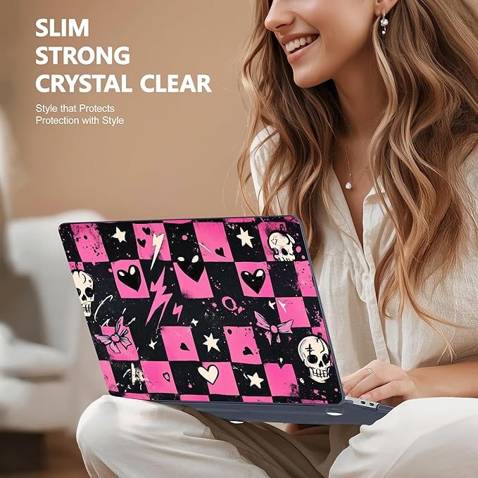 Case for MacBook Pro 13 inch with/Without Touch Bar (2016-2022, M2 A2338 M1 A2289 A2251 A2159 A1989 A1706 A1708), Hard Shell + Keyboard Cover + Dust Plug, Pop Punk Checkerboard