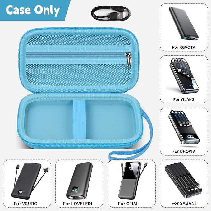 Portable Bank Charger Case for SABANI for Charmast for OHOVIV for VRURC for YILANS for CFIAI for LOVELEDI for RGVOTA for Miday for RONEGN for POIYTL for IAPOS Fast Charging Battery(Blue)