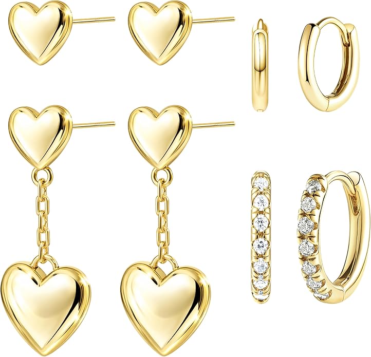 Small Gold Huggie Hoop Earrings Set for Women Men Hypoallergenic 14K Plated Stack Cartilage Earrings, Multiple Piercing Lightweight Mini Thin Cute Dainty Trendy Jewelry Set Christmas Gifts for Women