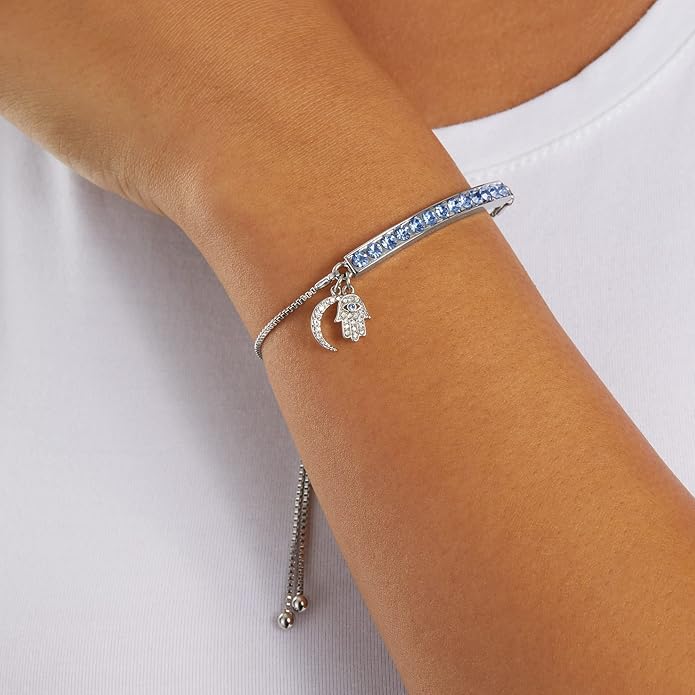 INSPIRED VOICES Sterling Silver Plated Charm Bracelets for Women - Easy Adjustable Bracelets