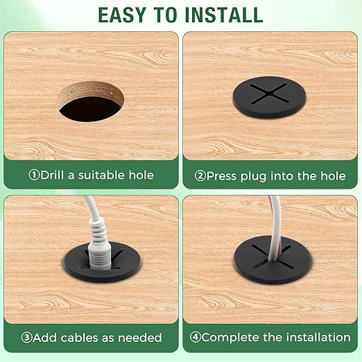 20Pcs Desk Grommet, 3/4" (20mm) Yellow Silicone Cord Hole Cover, Flexible Rubber Wire Grommets, Wall Grommets for Cables Management, Table, Countertop, Cabinets and Furnitures Wire Organizer