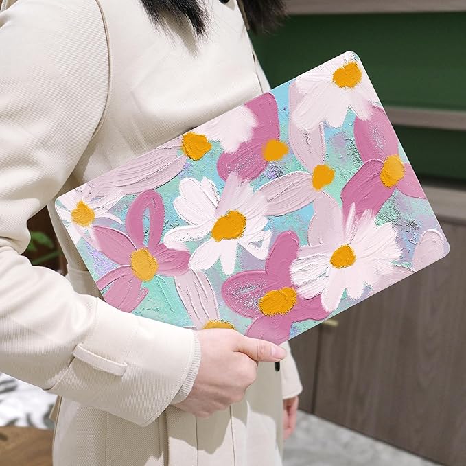 MEEgoodo Case for MacBook Air M4/M3/M2 13.6 inch 2025 2024 2022, Fit Model A3240 A3113 A2681, Compatible with MacBook Air 13 inch, Laptop Hard Shell Case with Keyboard Cover, Art Plants Floral