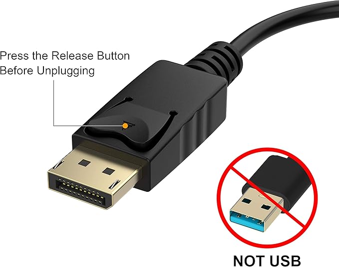 4K DisplayPort (DP) to HDMI Adapter, 10 Pack, Uni-Directional Gold-Plated Display Port Computer to HDMI Screen Converter (Male to Female) Compatible with HP, Dell, Lenovo & More, Passive -Black