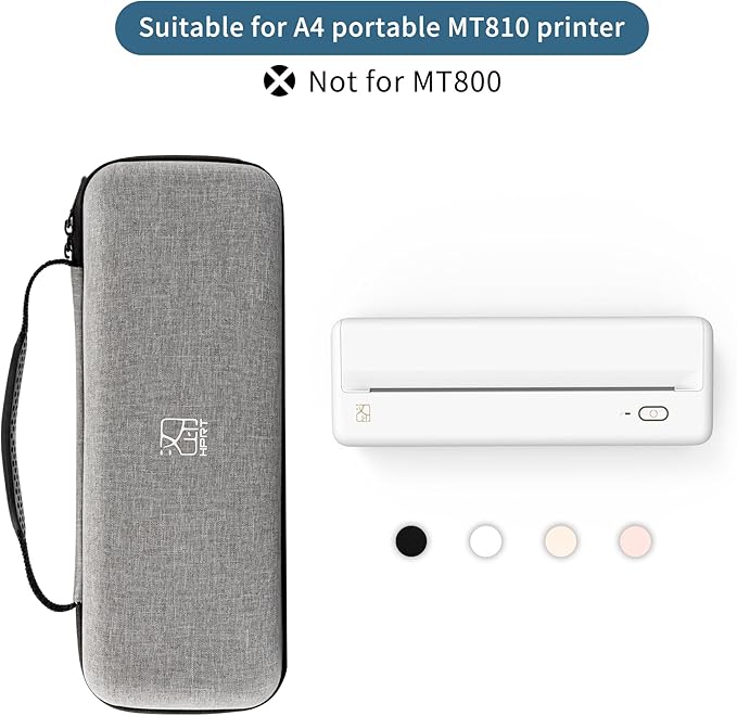HPRT Portable Carry Case Compatible Pooolitech MT810 Portable Printers Waterproof Shockproof Scratch Resistant Compact Lightweight