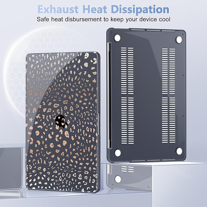 May Chen Case for MacBook Pro 13 inch M2 2023,2022,2021,2020 A2338 M1 A2251 A2289, Plastic Hard Shell Case for MacBook Pro 13" with Touch Bar Fits Touch ID, Leopard Print