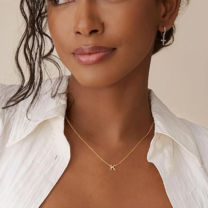 Turandoss Initial Necklaces for Women - Personalized 14K-Gold-Plated Letter A-Z Initial Pendant Necklaces Jewelry, Birthday Gifts for Women Teen Girls Girlfriend