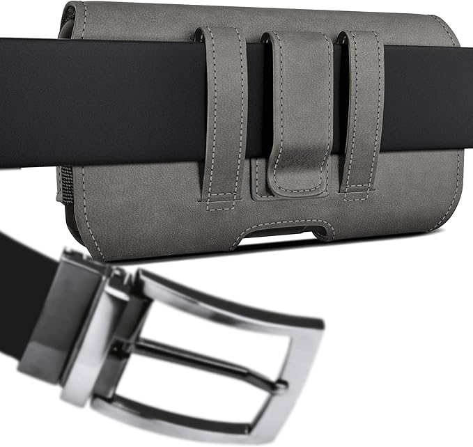 DeBin Case for Samsung Galaxy S25+ Plus, 5G S24+ S23+, S22+, S21+, S20+ S10+ S8+ S9+, S23 FE, S21 FE, A20, A30, Cell Phone Belt Holster Clip Carrying Pouch Holder Cover, Pewter