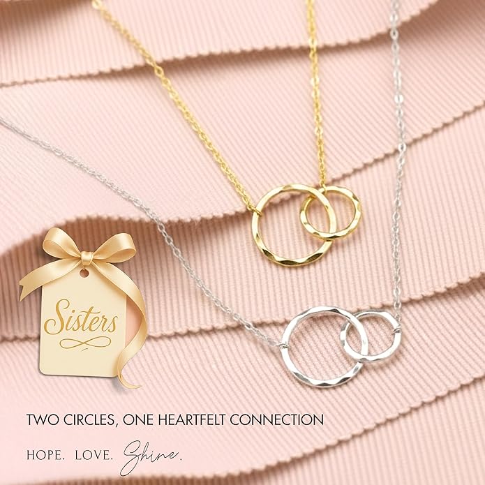 HOPE LOVE SHINE Best Friend Gift for Women - Meaningful BFF Friendship Necklace, Jewelry 16+2", 14k Gold Plated Sterling Silver