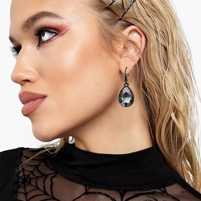 BriLove Women's Tribal Ethnic Crystal Chunky Statement Necklace Dangle Earrings Set