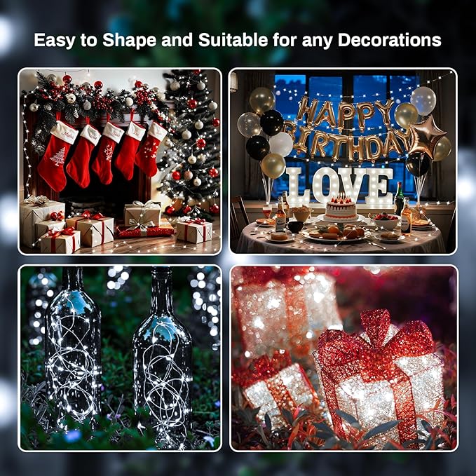 ZGWJ 6 Pack Fairy Lights Battery Operated with Remote, 7ft 20 LED Mini Fairy String Lights with Timer 8 Lighting Modes Waterproof for Halloween Christmas Tree DIY, Parties, Bedroom Decorations White