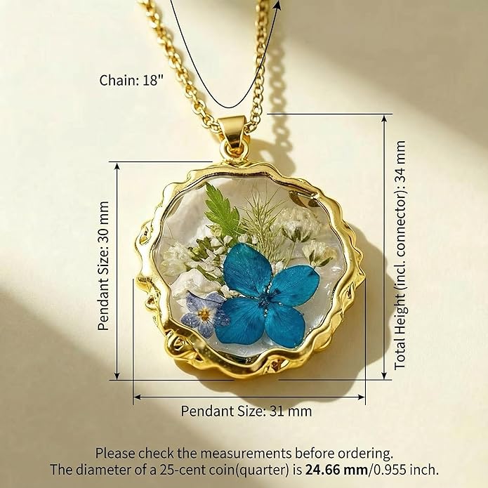 Birth Flower Necklace,1-12 Birth Month Flower Handmade Pendant Necklaces for Women Personalized Custom Floral Jewelry,Boho jewelry,Birthday Gift for Women Girls Best Friend