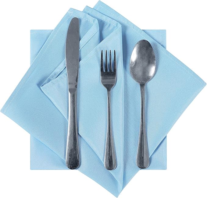 Cloth Napkins 20x20 inch Washable Polyester Dinner Napkins Soft Table Napkins for Wedding Party Dining Banquet(Blue Mist,50PCS)