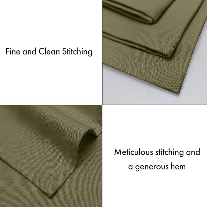 Ruvanti Premium Cloth Napkins Set of 6, 18x18 Inches, 100% Cotton, Washable, Soft & Absorbent, Perfect for Wedding, Christmas, ‎Thanksgiving Dinners - Capulet Olive