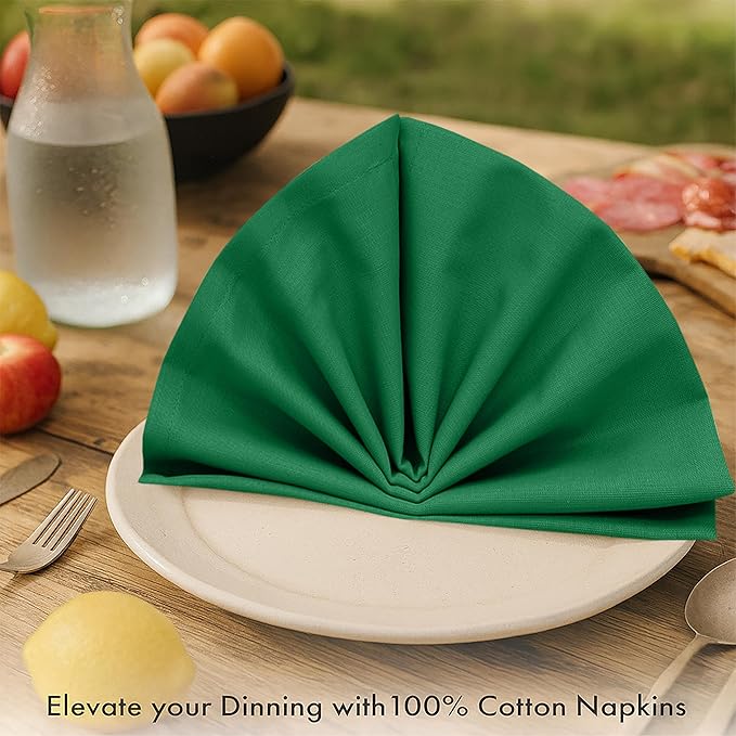 Ruvanti Premium Cloth Napkins Set of 12, 18x18 Inches, 100% Cotton, Washable, Soft & Absorbent, Perfect for Wedding, Christmas, ‎Thanksgiving Dinners - Amazon