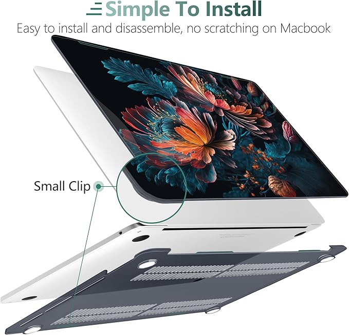 MEEgoodo Case for MacBook Pro 13 inch 2022 2021 2020 New A2338 M2/M1 A2251 A2289, Laptop Hard Shell Cases with Keyboard & Camera Cover Compatible Case, Bunch Flowers (A2338/A2251/A2289)