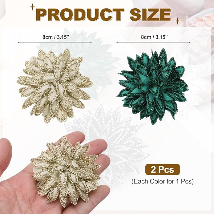PATIKIL Flower Brooch Pin for Women, Rhinestone Rose Flower Brooch Dainty Fabric Floral Boutonnieres for Women