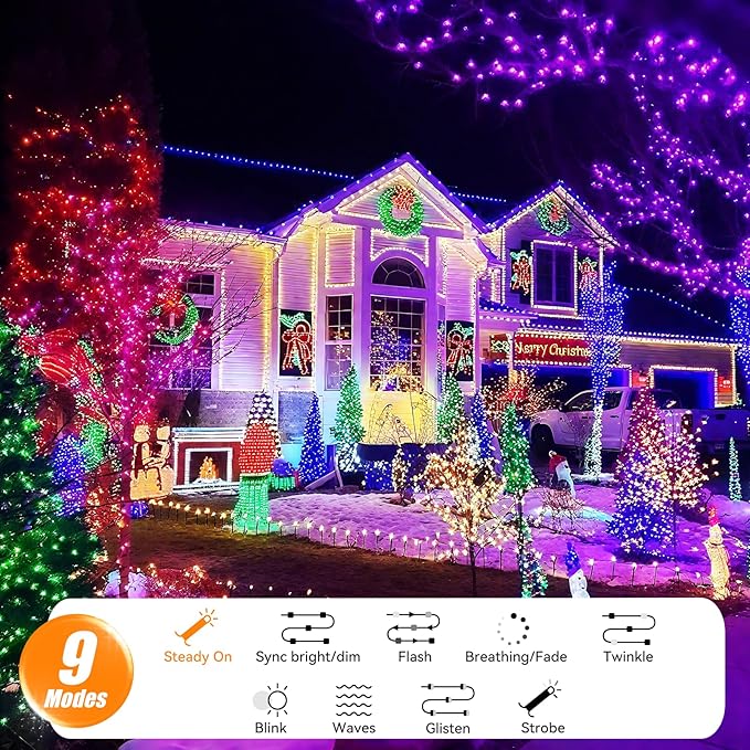 LitHome 99FT 300 LED Color Changing Christmas String Lights Outdoor, 35 Colors 9 Modes RGB Christmas Lights with Remote, Dimmable Led String Light, Xmas Tree Light for Indoor Holiday Party Decor