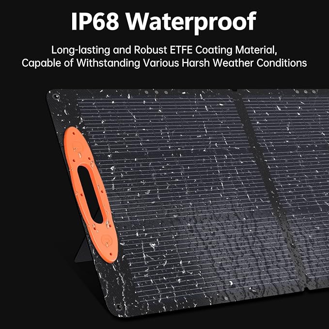 N-Type 16BB 100W Portable Solar Panel 18V Mono ETFE Foldable Solar Panel,25% High Efficiency IP68 Waterproof for Camping Outdoor RV Blackout