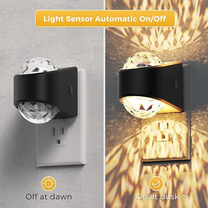 L LOHAS LED Night Lights Plug into Wall, Projector Night Light with Dusk to Dawn Sensor,1600K/3000K/5000K Adjustable, Nightlight for Kids Hallway Christmas Gift
