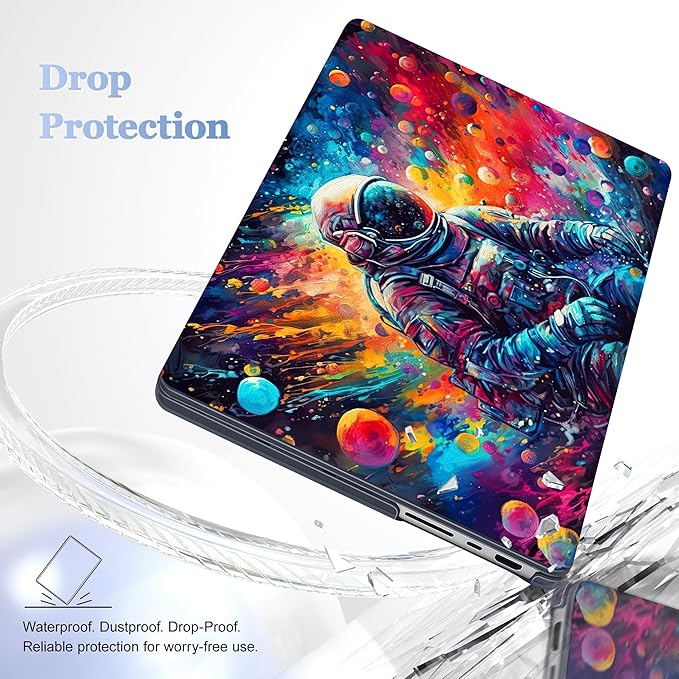 for MacBook Pro 16 inch Case 2021 2022 2023 2024 Release A3186 A3403 M4 A2991 M3 A2780 M2 A2485 M1 Pro/Max, Hard Shell Case with Screen Protector & Keyboard Cover, Astronaut