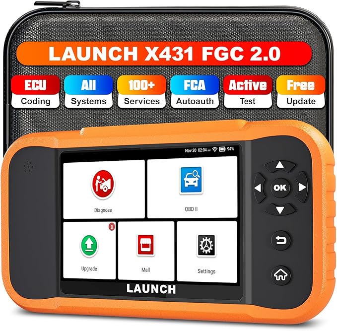 LAUNCH X431 Creader Elite 2.0 FGC OBD2 Scanner,ECU Coding, Bi-Directional Scan Tool for Ford, for GM, for Chrysler,100+ Reset, Full System Diagnose, FCA AUTOAUTH, AUTOVIN, Lifetime Free Update