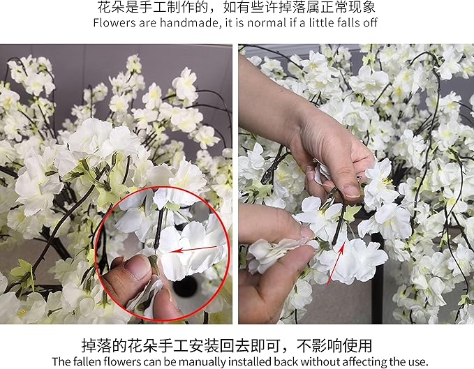 Artificial Cherry Tree Weeping Cherry Tree White Cherry Tree for Indoor Outdoor Home Office Party Table Center Wedding