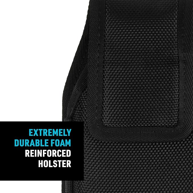 Nite Ize Clip Case Hardshell Universal Rugged Holster - Protective Phone Holder with Belt Clip - Holster for Men's & Women's Belts - Utility Belt Phone Pouch - X-Large, Black