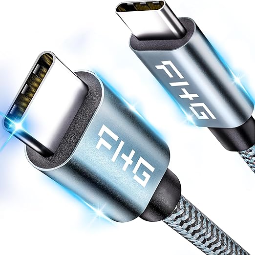 FHG USB C to USB C Cable 6FT 2Pack, PD 60W/3A C to C Cable Fast Charging from 20% to 90% in 30mins, 5Gbps USB C to USB C Data Cable, Nylon Braided Compatible for iPhone 15/Samsung/Android Auto