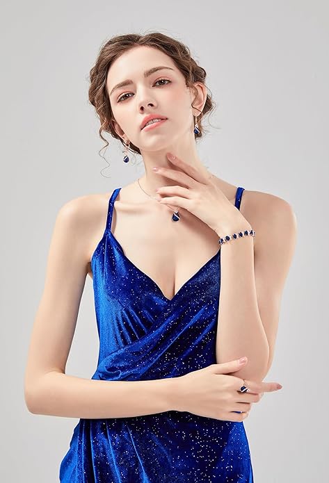GZWHD Jewelry Set for Women CZ Earrings Necklace Ring Bracelet Set Prom Party Wedding Jewelry Gift for Mother Friend Wife