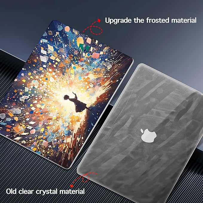 for MacBook Pro 16 inch Case 2021 2022 2023 2024 Release A3186 A3403 M4 A2991 M3 A2780 M2 A2485 M1 Pro/Max, Hard Shell Case with Screen Protector & Keyboard Cover, Colorful Lights & Stars
