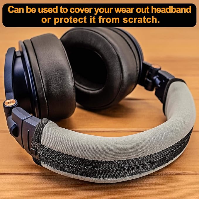 Replacement Headband Cover Compatible ATH M50X M50 M40X M40 M30X M20X Headphones (Silver)