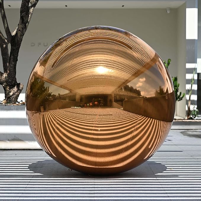 Yescom 59" Inflatable Mirror Ball Giant Reusable Hanging Large Disco Balloon Decoration for Party Wedding Event Concerts Stage Decor Gold