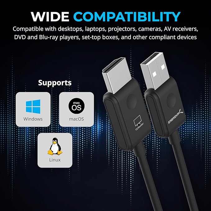 SABRENT Wireless HDMI Transmitter and Receiver 100FT/30M Seamless FHD Quality (1080p@60Hz) Plug and Play, Stream Video from PCs, Laptops to TVs, Projectors and More (DA-H1R1)