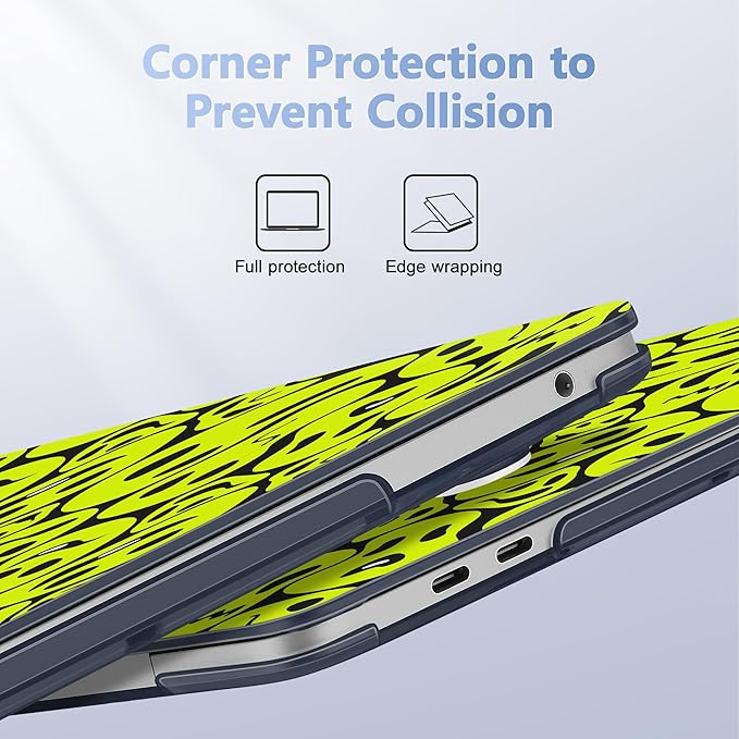 Case for MacBook Pro 13 inch with/Without Touch Bar (2016-2022, M2 A2338 M1 A2289 A2251 A2159 A1989 A1706 A1708), Hard Shell + Keyboard Cover + Dust Plug, Distorted Emoticon