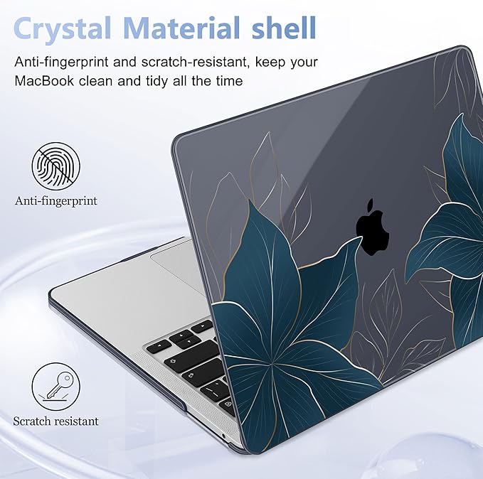 May Chen Case for MacBook Pro 13 inch M2 2023,2022,2021,2020 A2338 M1 A2251 A2289, Plastic Hard Shell Case for MacBook Pro 13" with Touch Bar Fits Touch ID, Golden Flowers