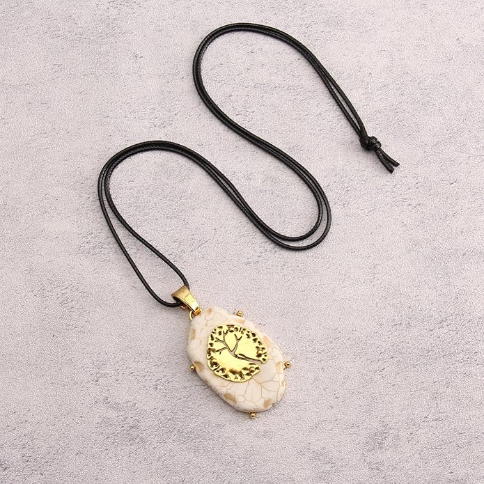 GelConnie Boho Necklaces for Women Vintage Silver Circles Long Pendant Necklace Cowgirl Sweater Necklace Adjustable Leather Choker Necklace for Women