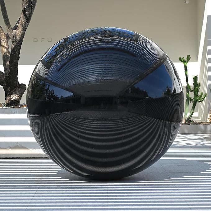 Yescom 59" Inflatable Mirror Ball Giant Reusable Hanging Large Disco Balloon Decoration for Party Wedding Event Concerts Stage Decor Black