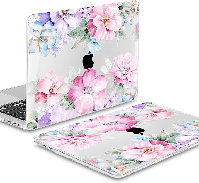 Mektron for MacBook Pro 16 inch Case 2020 2019 Release A2141, Soft Touch Plastic Laptop Case Pro 16-inch with Touch Bar & ID, Illustration Flower