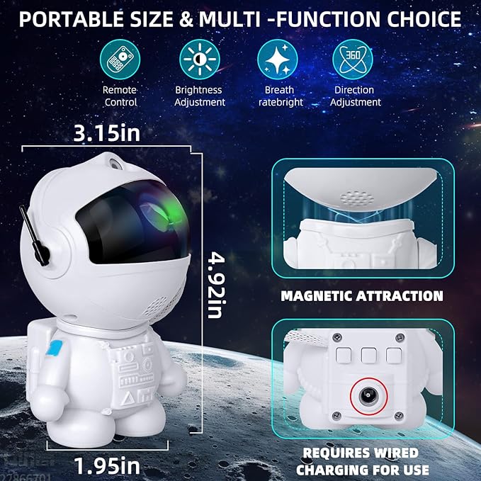 Astronaut Galaxy Projector with Nebula, Star Projector Ceiling LED Lamp with 8 Modes Astronaut Starry Night Light with Remote Kids Projector Gift for Boys Adults for Bedroom, Birthdays