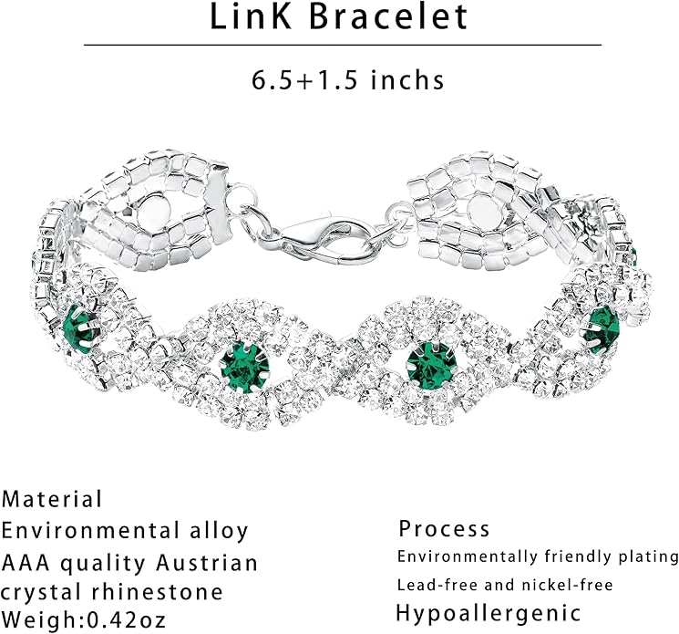 3/4 Pieces Women Jewelry Set Artificial Rhinestone Crystal Bride Statement Choker Necklace Tiara Crown Link Bangle Bracelet Teardrop Dangle Earrings Set