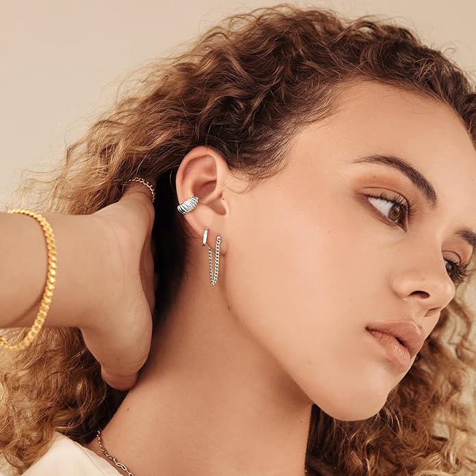 Small Gold Huggie Hoop Earrings Set for Women Men Hypoallergenic 14K Plated Stack Cartilage Earrings, Multiple Piercing Lightweight Mini Thin Cute Dainty Trendy Jewelry Set Christmas Gifts for Women