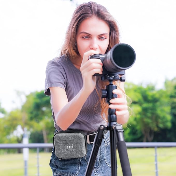 JJC Hard Lens Filter Pouch, 4-Pocket Filter Case for Circular Filter Up to 95mm with Belt Loop, Dustproof & Water-Resistant Camera Filter Storage Wallet for Photography ND UV CPL Filter